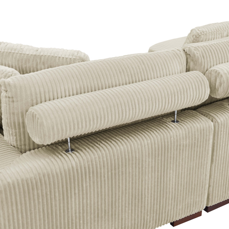 Wade Logan Cabbar Piece Corduroy Sectional Reviews Wayfair